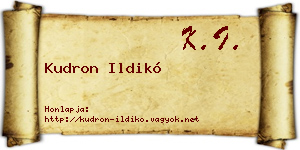 Kudron Ildikó névjegykártya