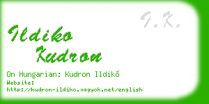 ildiko kudron business card